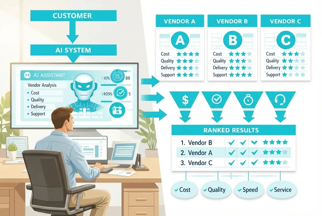 AI System as Intermediary Between Customer and Vendors